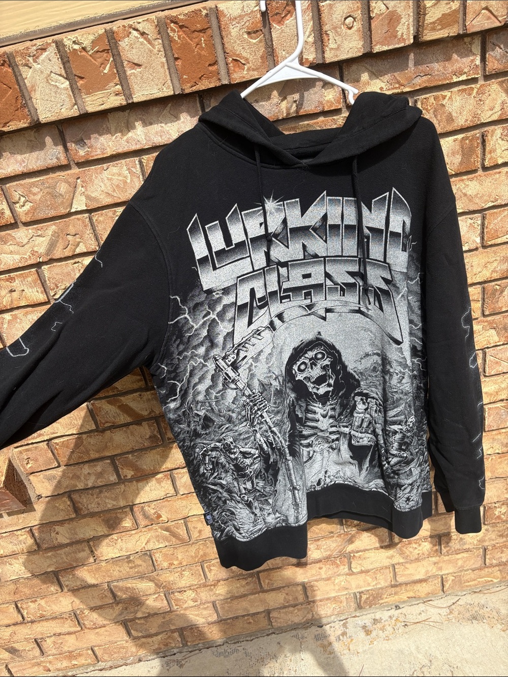 Lurking Class Black Graphic Crewneck Hoodie with Reaper Print